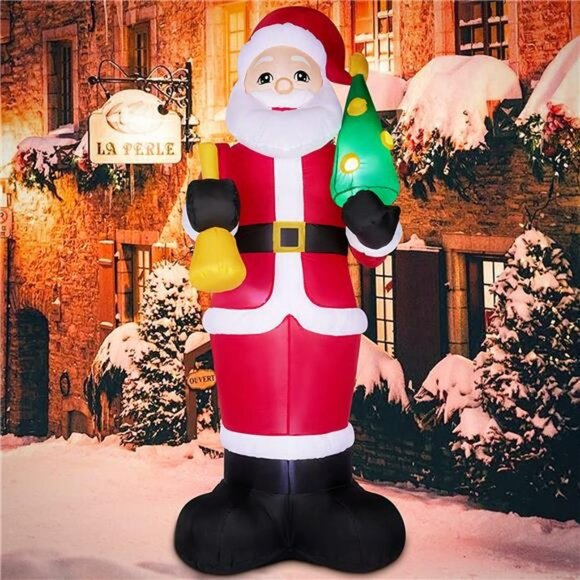 8 FT Inflatable Santa Claus Christmas Decorations with Built-in LED Light - Picture 2 of 7